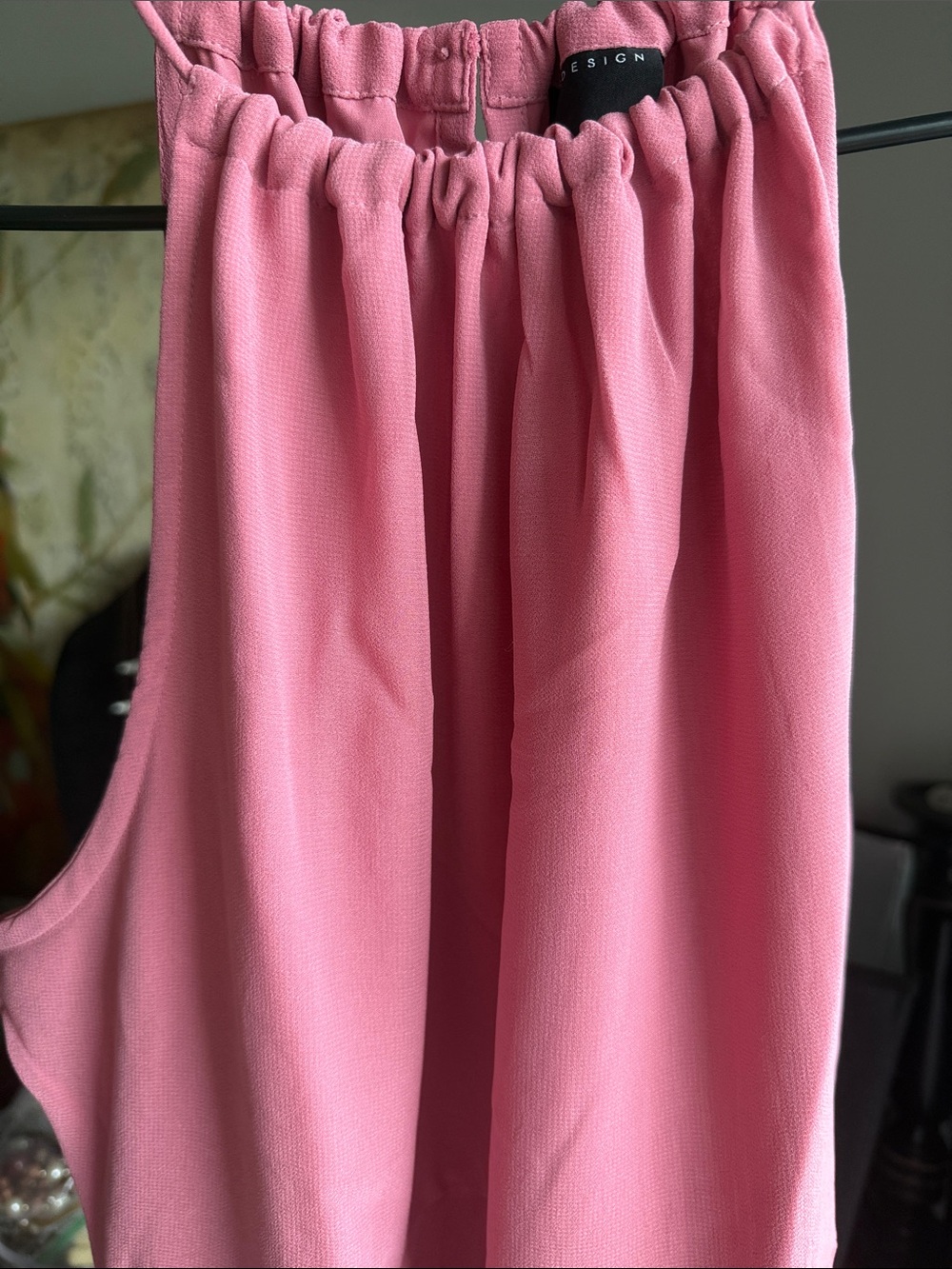 ASOS DESIGN - Rosa plisserad chiffon halter neck pleated dress rose pink Sz 12 - Picture 8 of 10